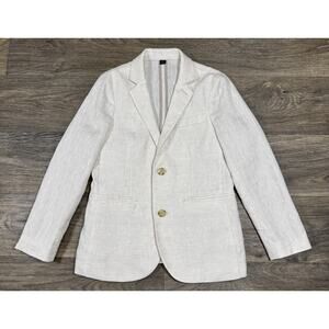 Crewcuts Ludlow 100% Linen Boys 10 Unstructured Blazer Oatmeal Formal Holiday